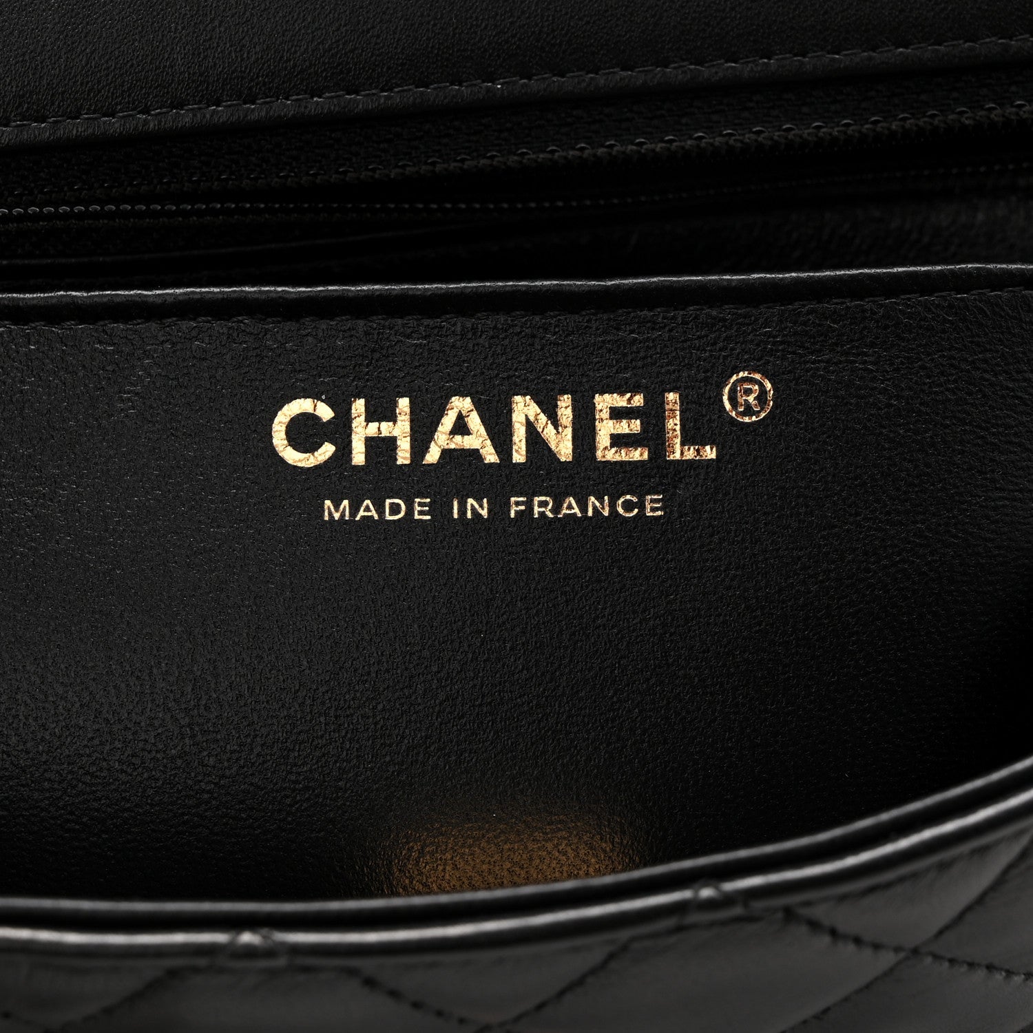 Chanel Lambskin Quilted Mini Rectangular Flap Black
