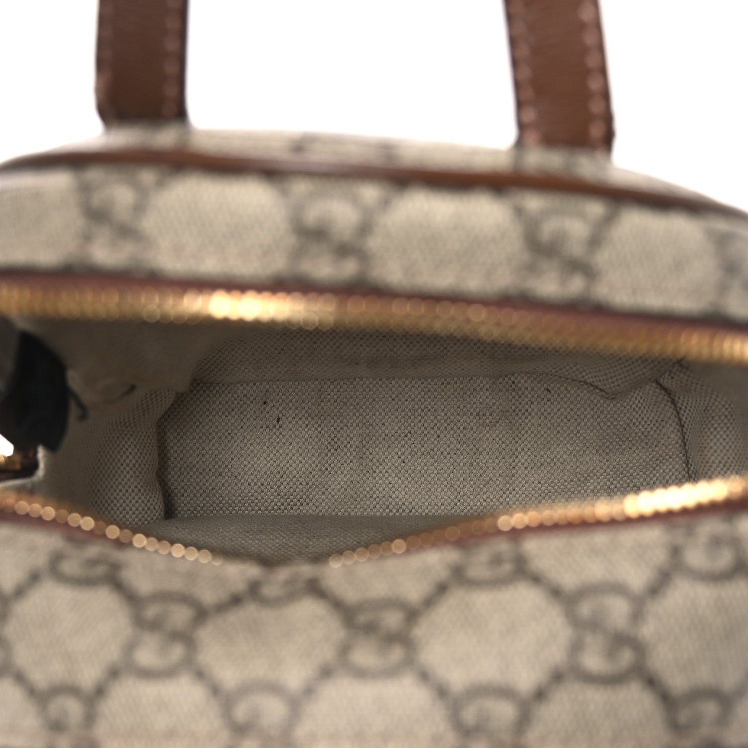 Gucci GG Supreme Monogram Azalea Calfskin Retro Interlocking G Multi-Function Bag Beige Ebony Brown Sugar