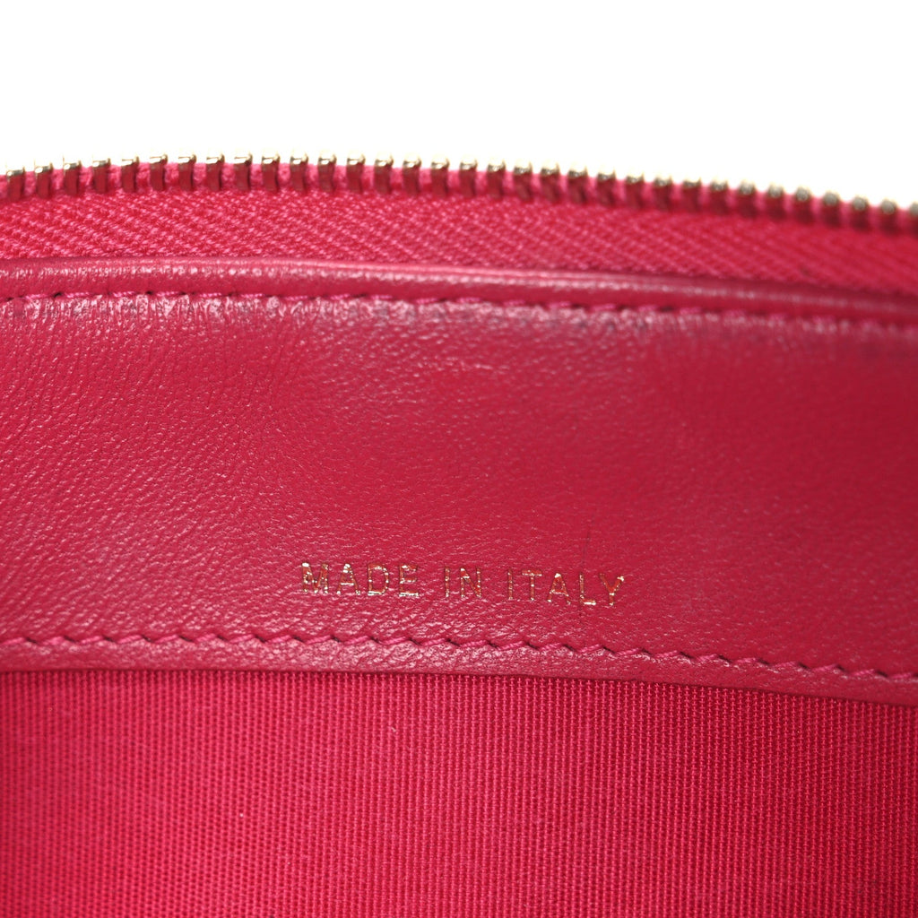 Lambskin Quilted Small Boy Zipped Pouch Dark Pink