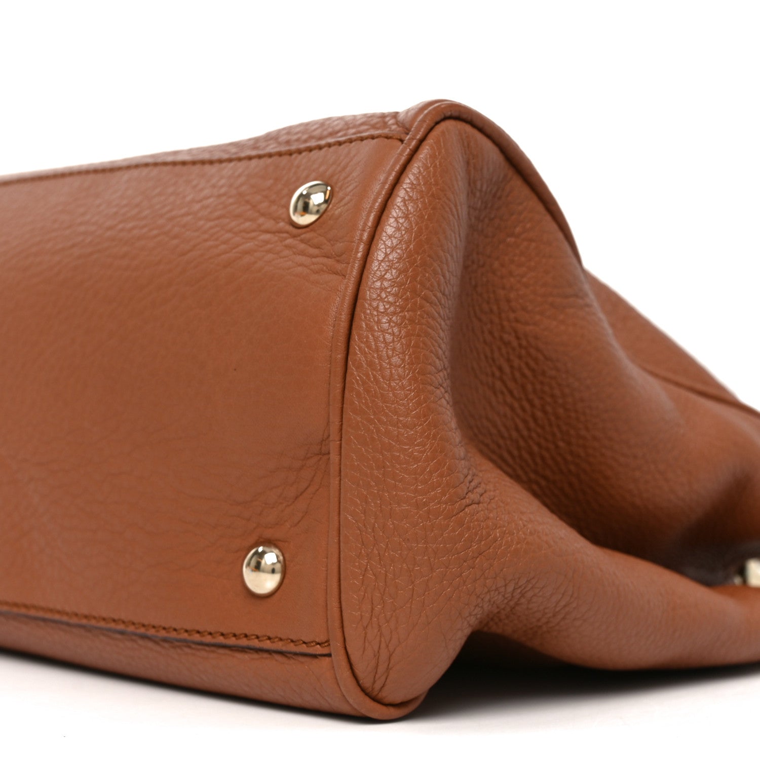 Gucci Pebbled Calfskin Medium Bamboo Shopper Tote Acero