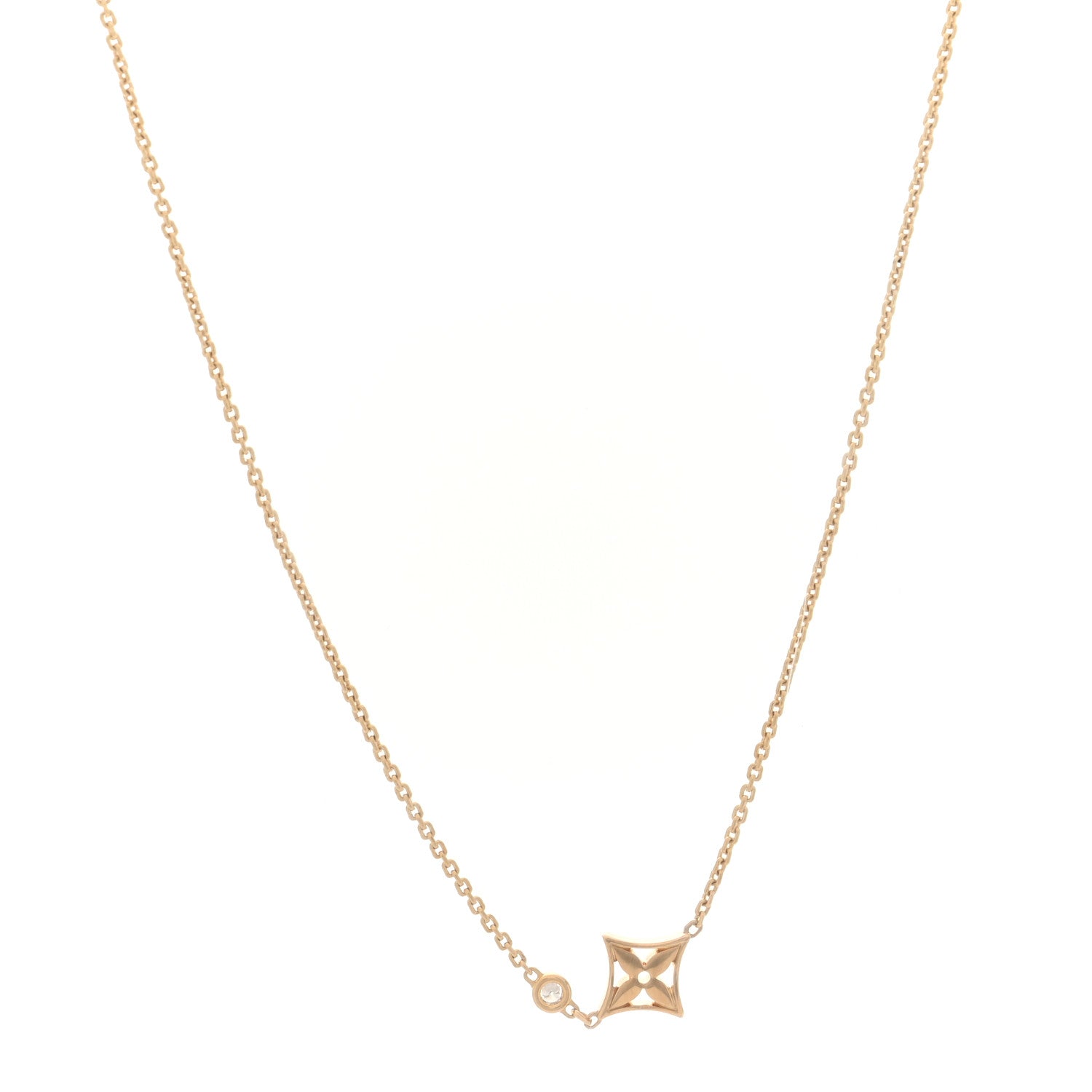 Louis Vuitton 18K Yellow Gold Diamond Idylle Blossom Pendant Necklace