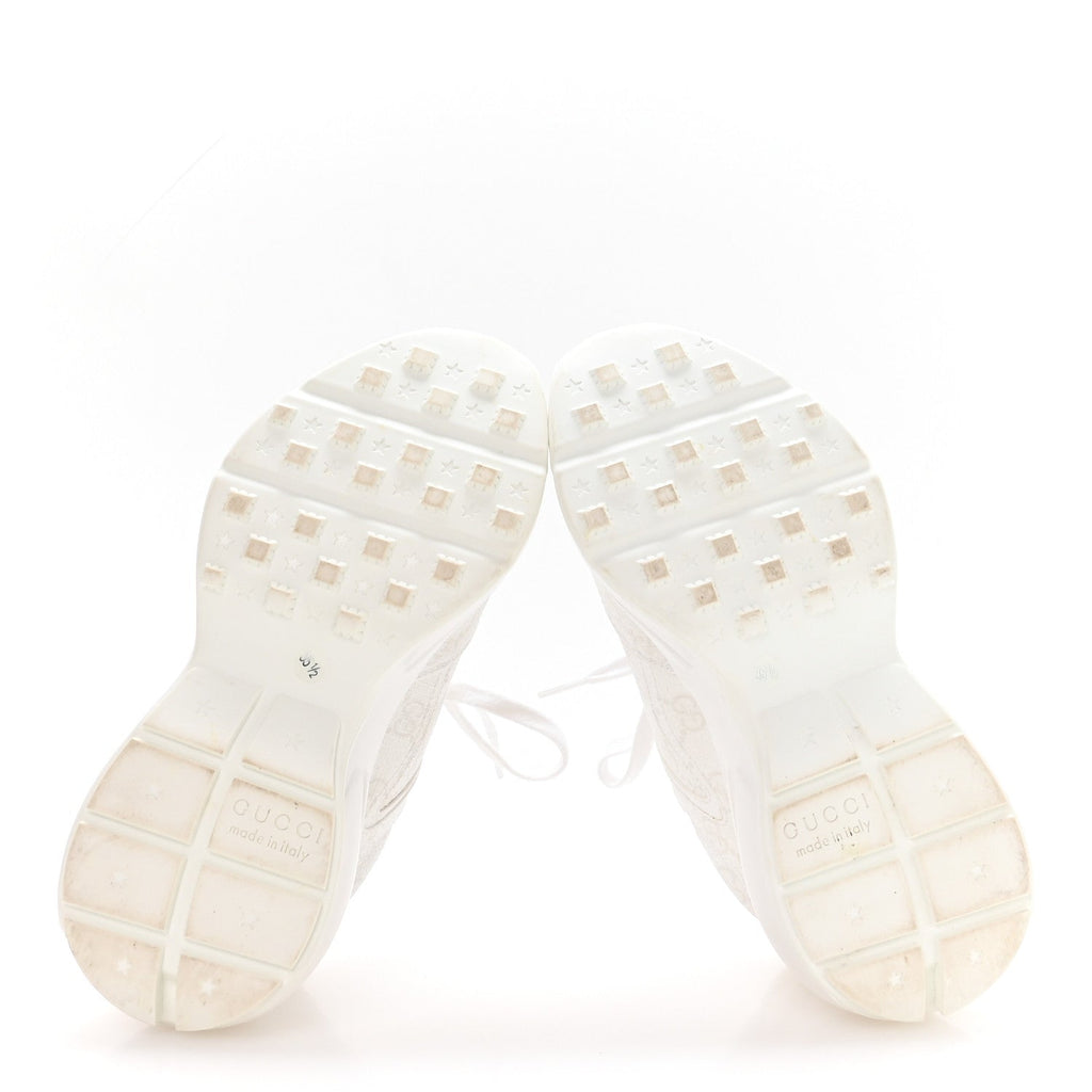 Gucci GG Supreme Monogram Womens Rhyton Sneakers 35.5 White
