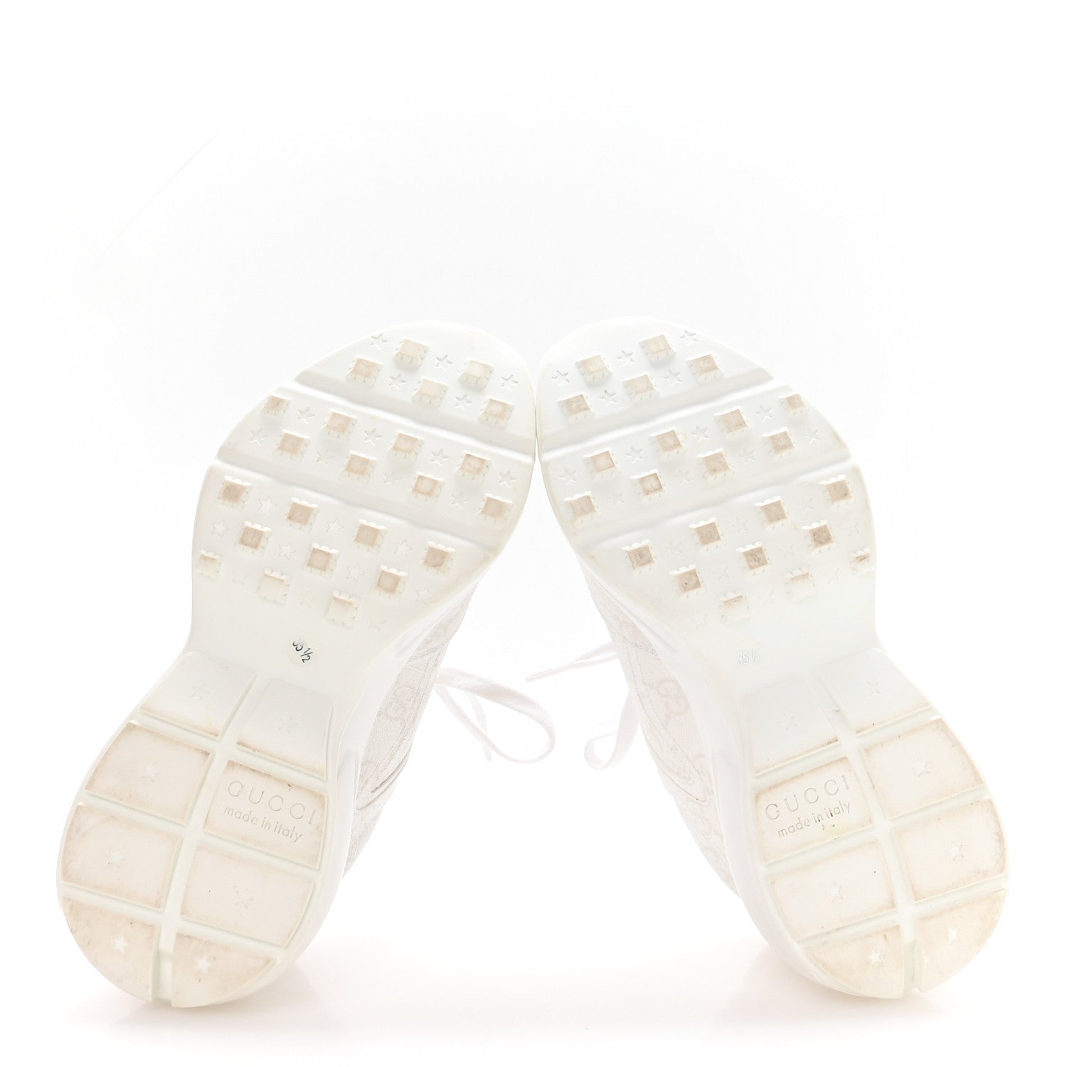 Gucci GG Supreme Monogram Womens Rhyton Sneakers 35.5 White