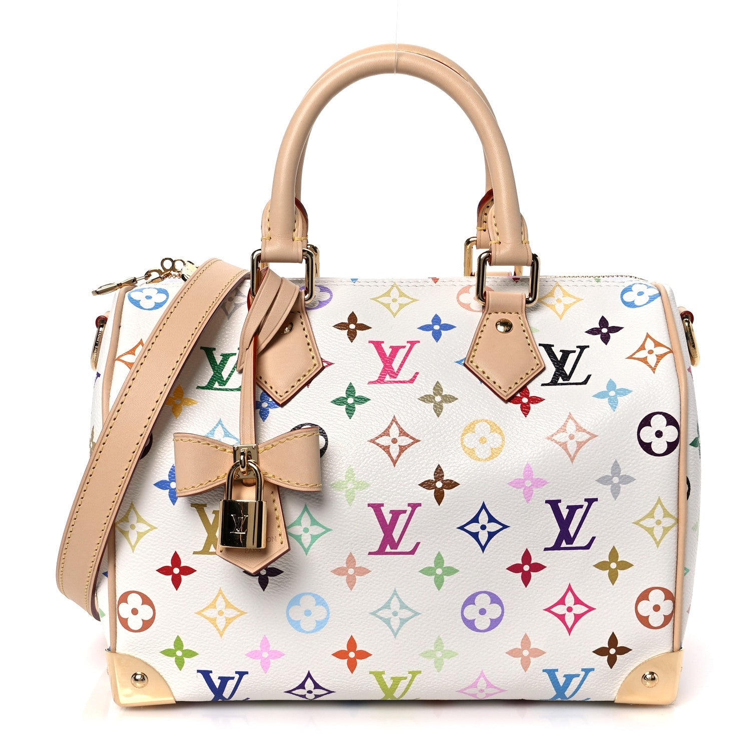 Louis Vuitton LV X TM Monogram Multicolor Speedy Bandouliere 25 White