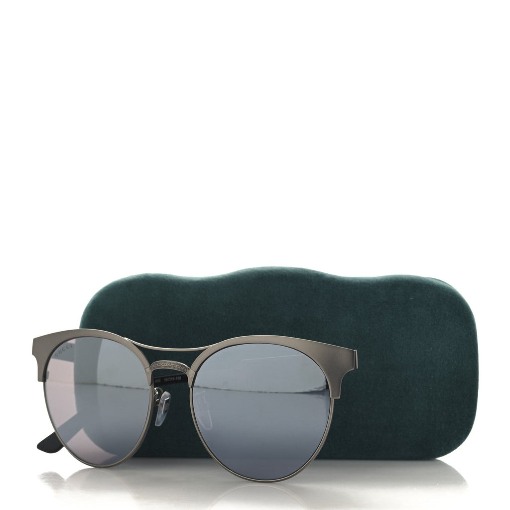 Gucci Metal Round GG0075SK Sunglasses Silver