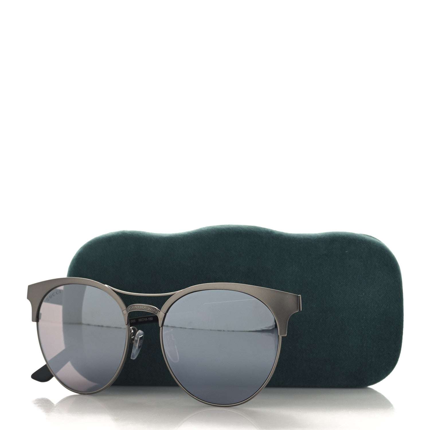 Gucci Metal Round GG0075SK Sunglasses Silver