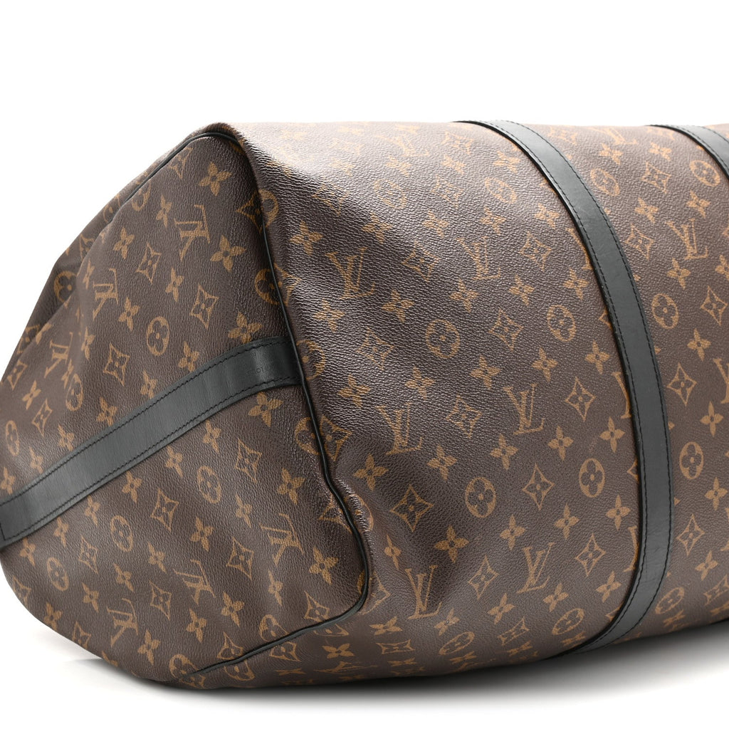 Louis Vuitton Monogram Macassar Keepall Bandouliere 55