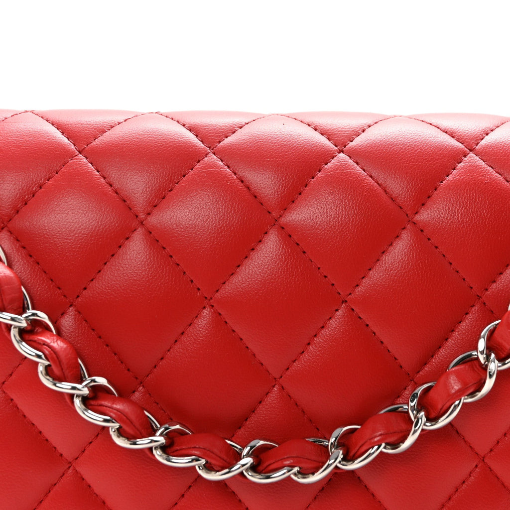 Chanel Lambskin Quilted Medium Double Flap Red
