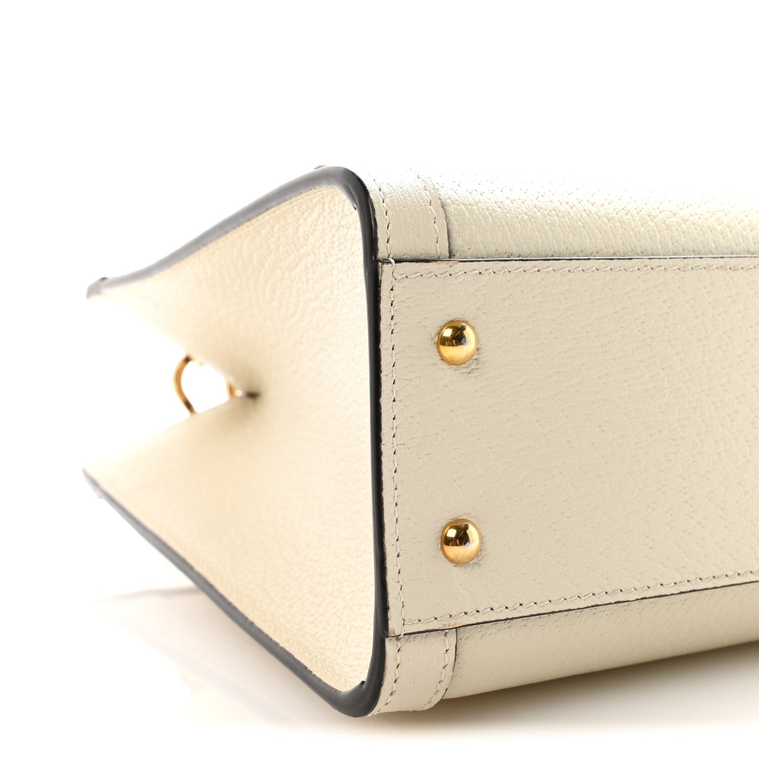 Gucci Wonka Grain Calfskin Small Diana Tote Bag Mystic White