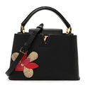 Louis Vuitton Taurillon Snakeskin Iris Blossom Capucines PM Black