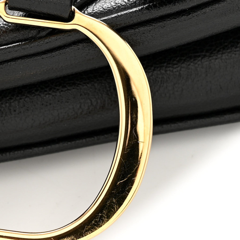 Christian Dior Shiny Goatskin  Saddle Bag Black