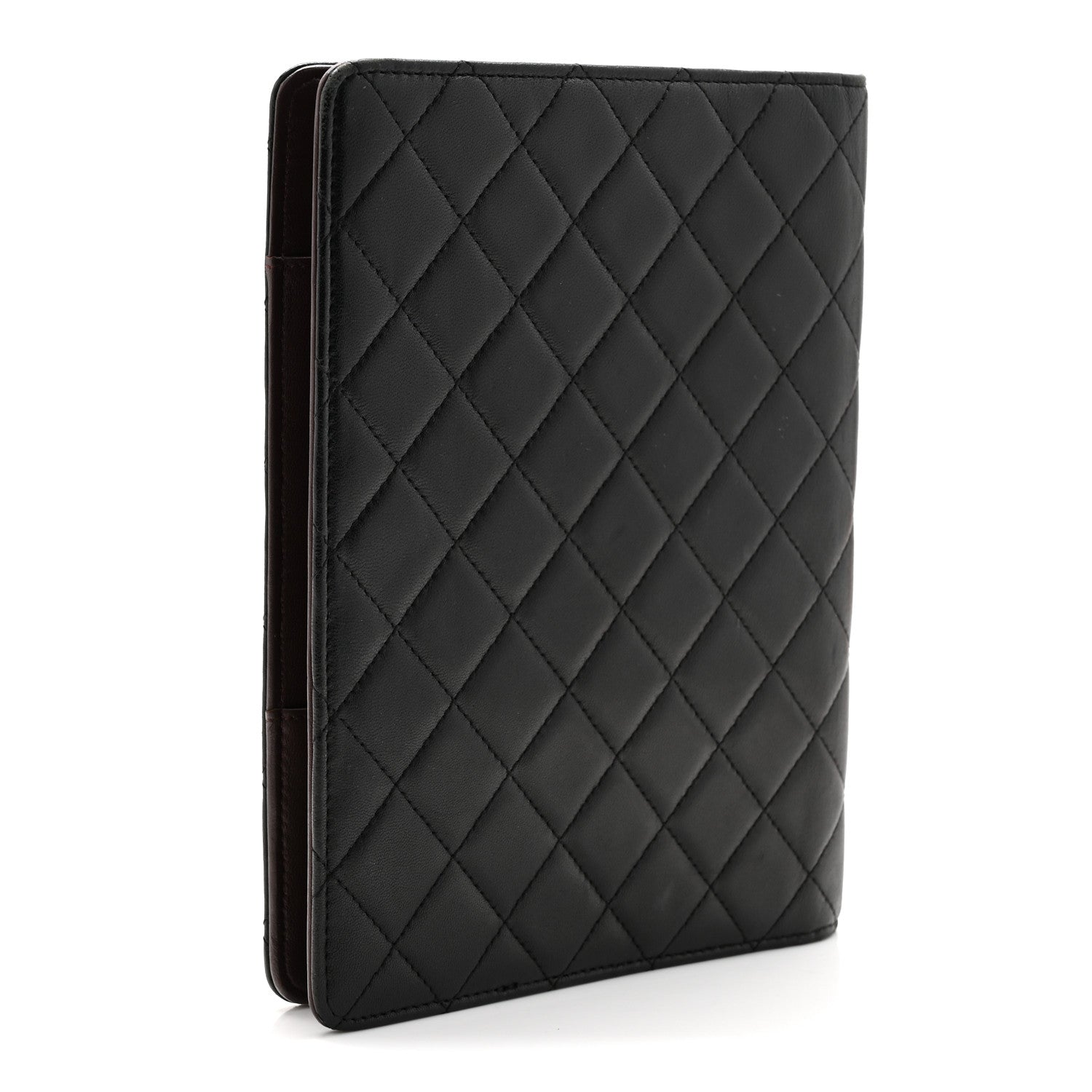 Lambskin Quilted Large Agenda Cover Black