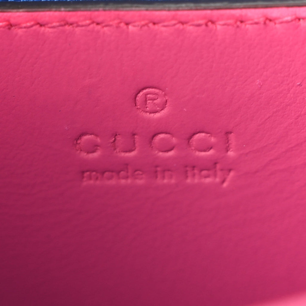 Gucci Calfskin GG Tennis Embossed Mini Tote Bag Modern Fuchsia Modern Blue