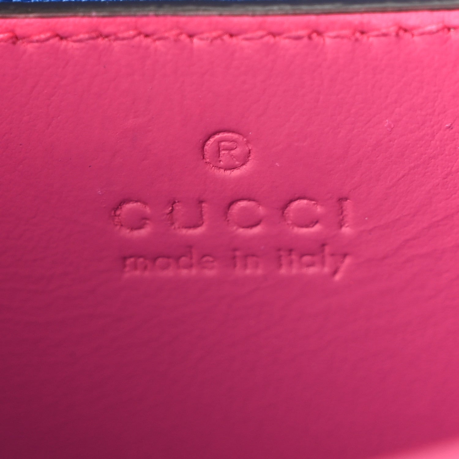 Gucci Calfskin GG Tennis Embossed Mini Tote Bag Modern Fuchsia Modern Blue
