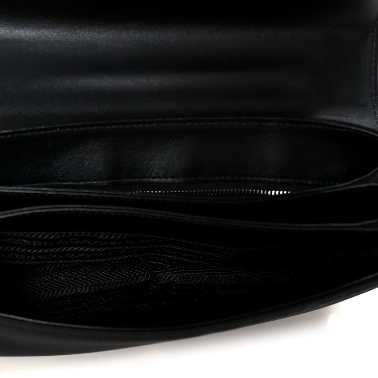 Prada Saffiano Tessuto Nylon Chain Shoulder Bag Black