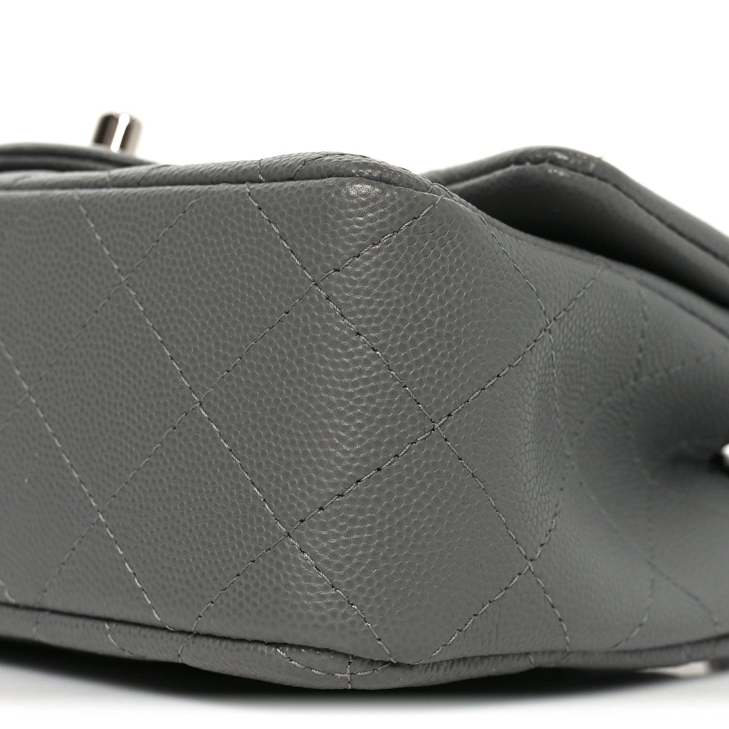 Chanel Caviar Quilted Mini Rectangular Flap Grey