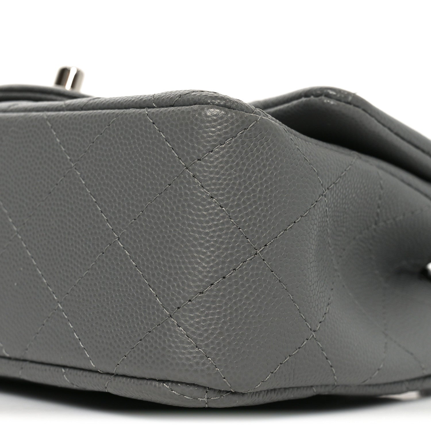 Chanel Caviar Quilted Mini Rectangular Flap Grey