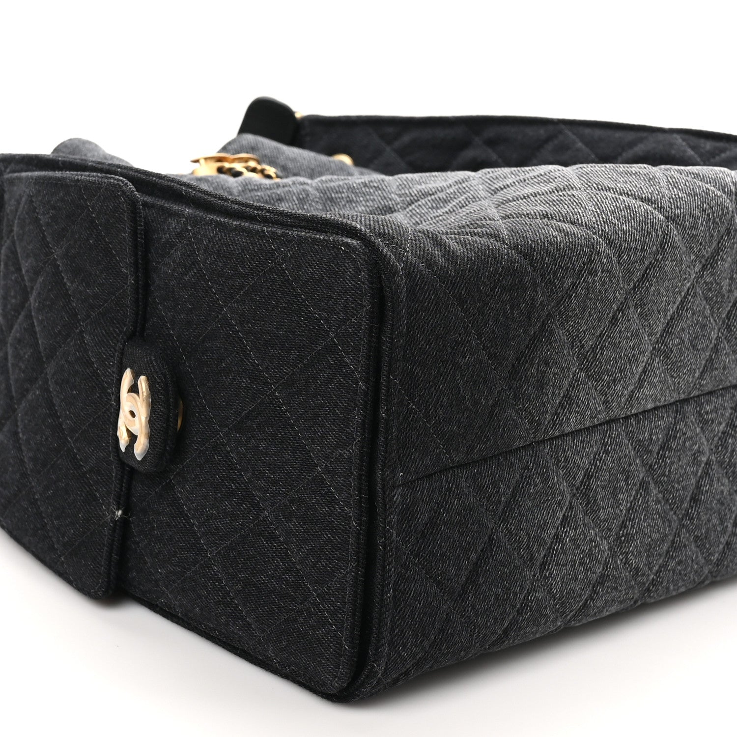 Chanel Washed Denim Quilted Medium Chanel 25 Handbag Black