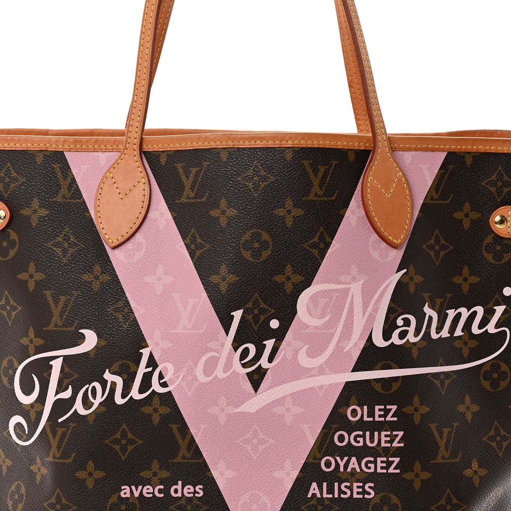 Louis Vuitton Monogram Forte Dei Marmi V Neverfull MM Rose Ballerine