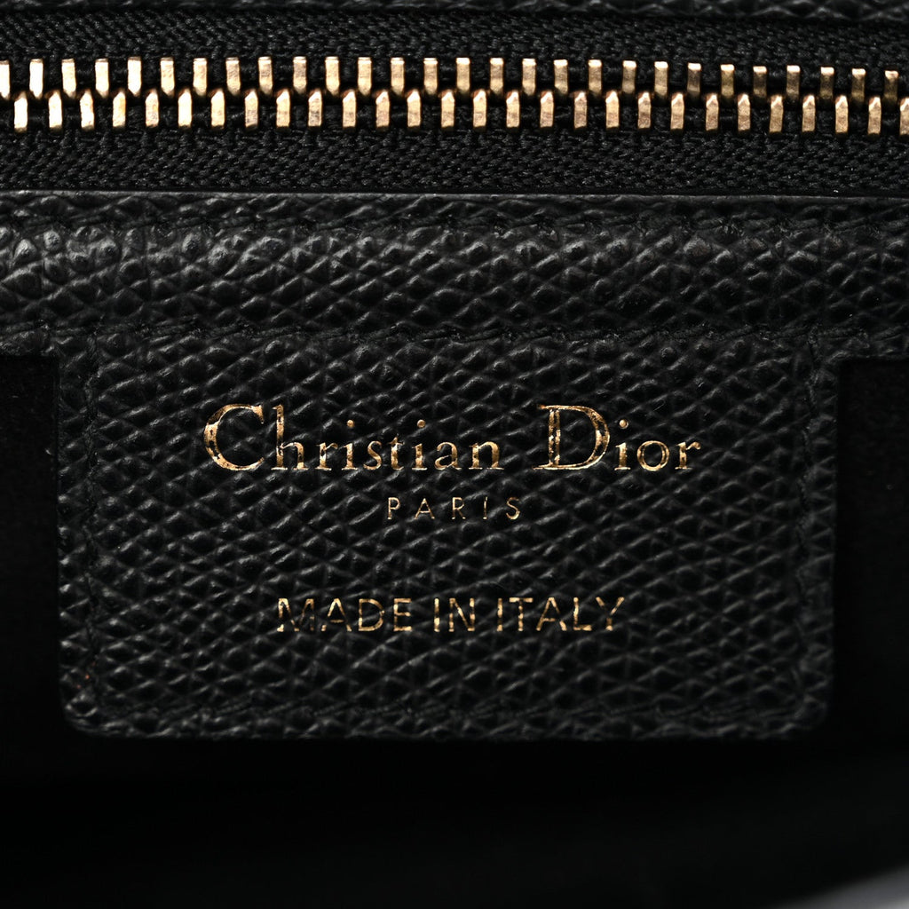 Christian Dior Grained Calfskin Saddle Bag Black