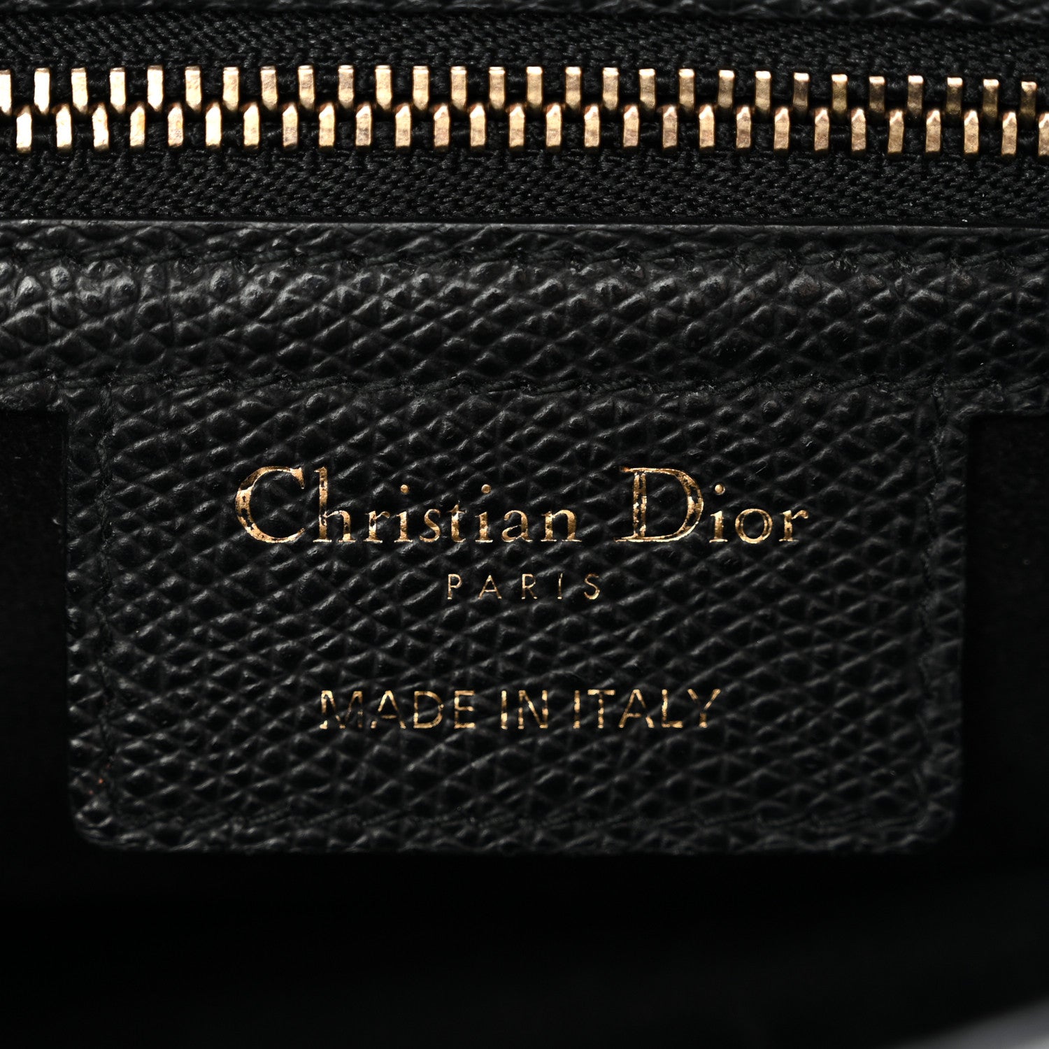 Christian Dior Grained Calfskin Saddle Bag Black