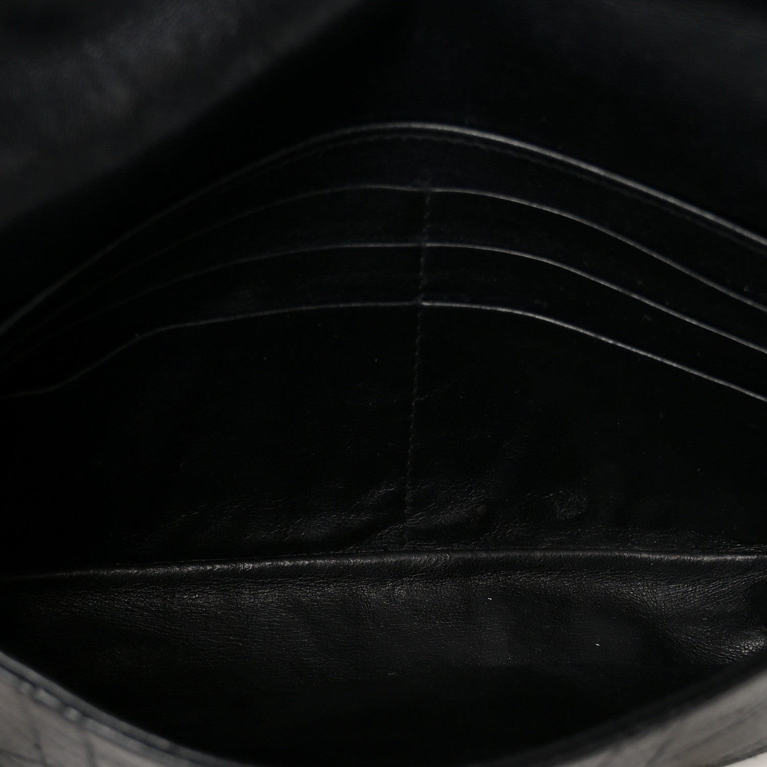 Christian Dior Grained Calfskin Cannage Diorling Wallet On Chain Black