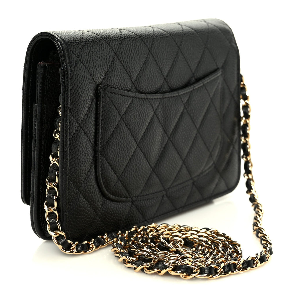 Chanel Caviar Quilted Wallet on Chain WOC Black