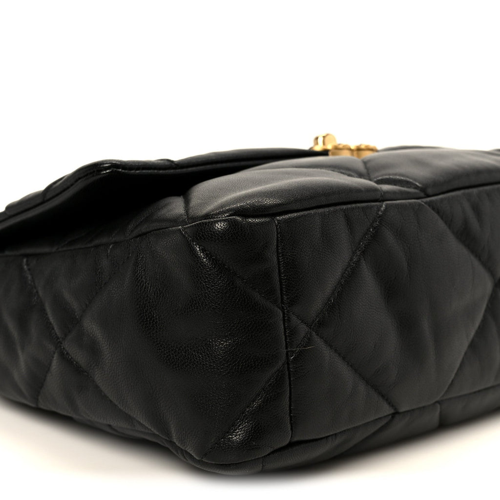 Chanel Goatskin Quilted Large Chanel 19 Flap Black