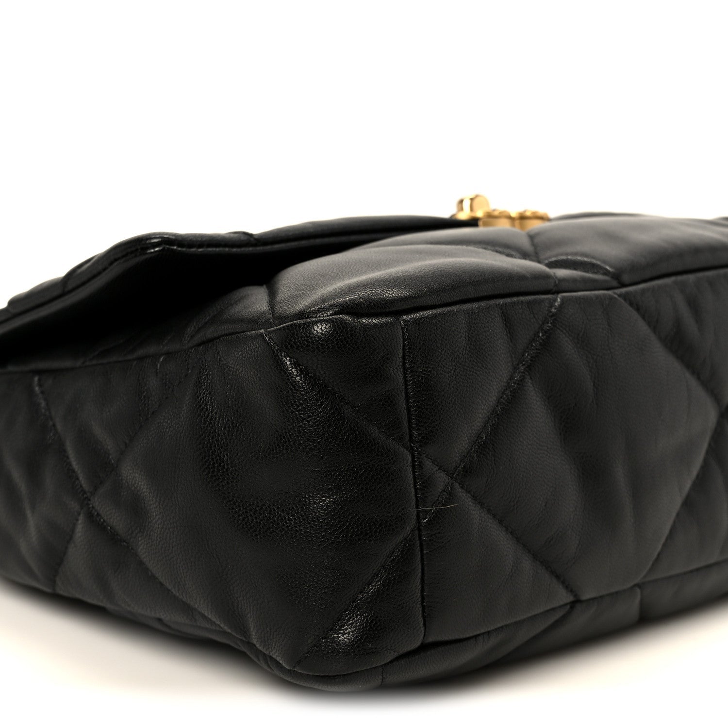 Chanel Goatskin Quilted Large Chanel 19 Flap Black