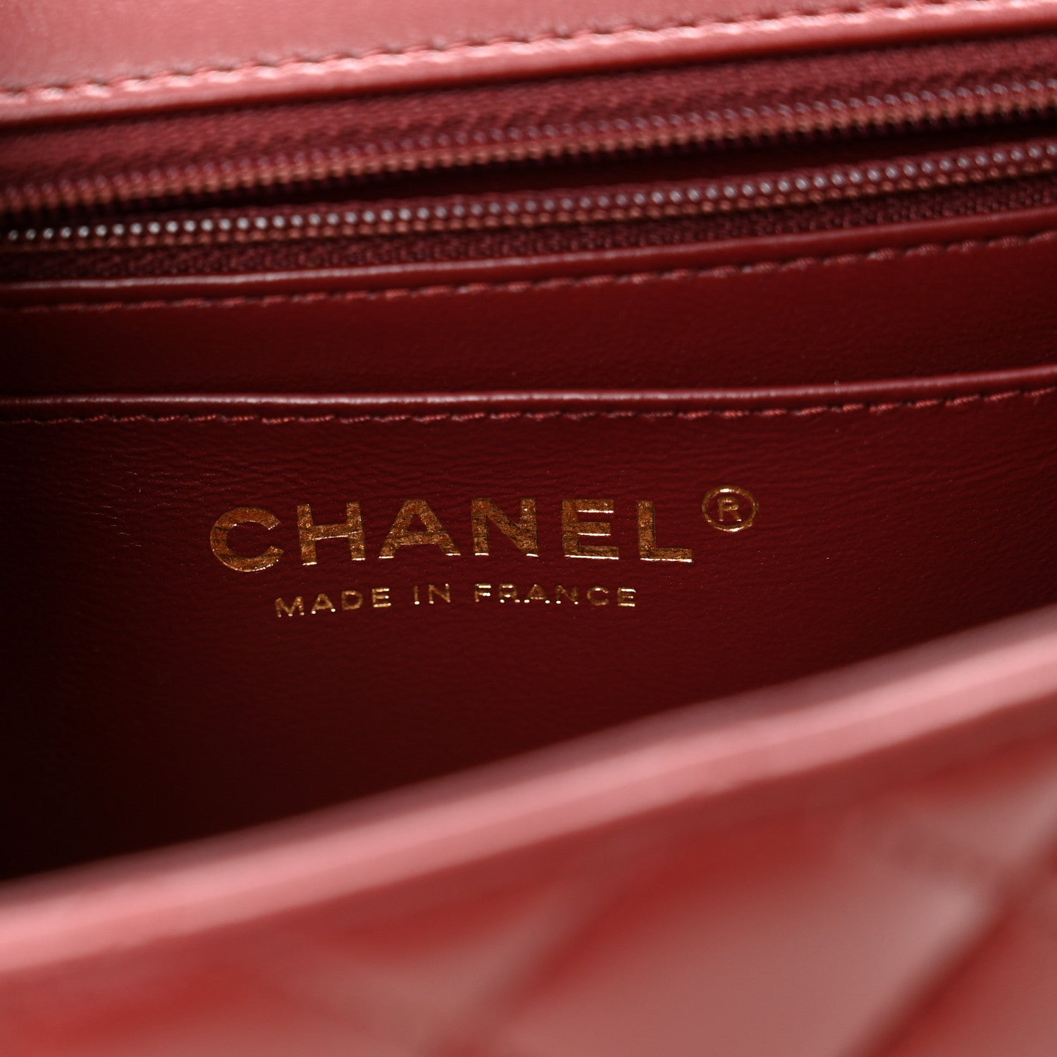 Chanel Lambskin Quilted Mini Top Handle Rectangular Flap Burgundy