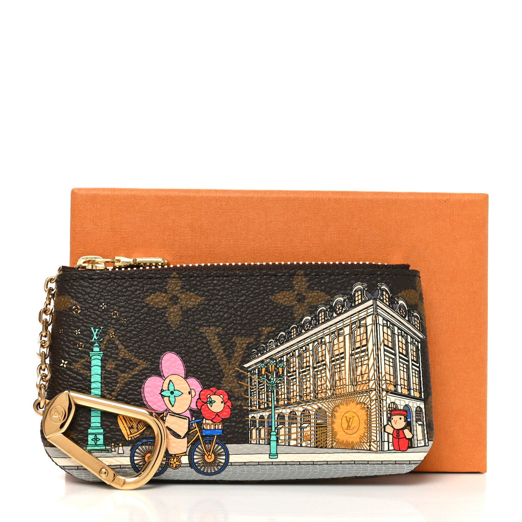 Louis Vuitton Monogram 2022 Christmas Animation Paris Key Pouch Pink