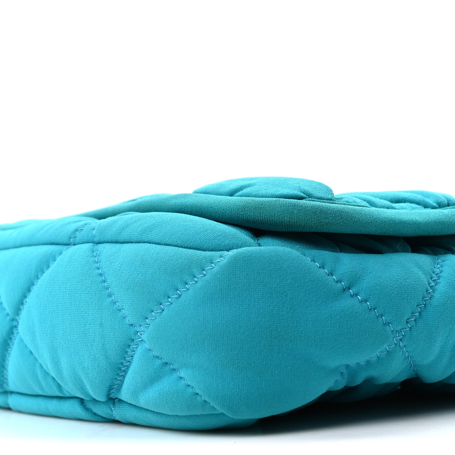 Chanel Nylon Bubble Quilt Medium Flap Turquoise