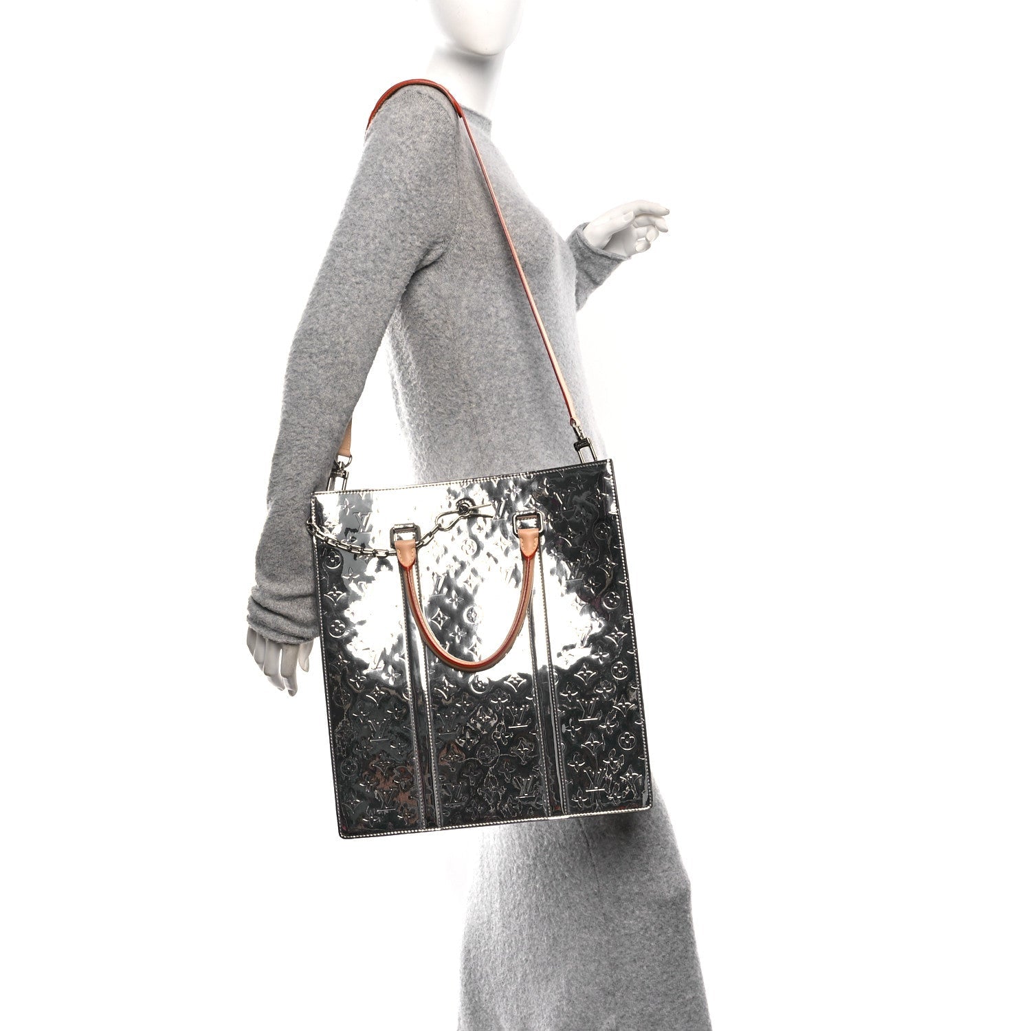 Louis Vuitton Monogram Mirror Sac Plat NM Silver