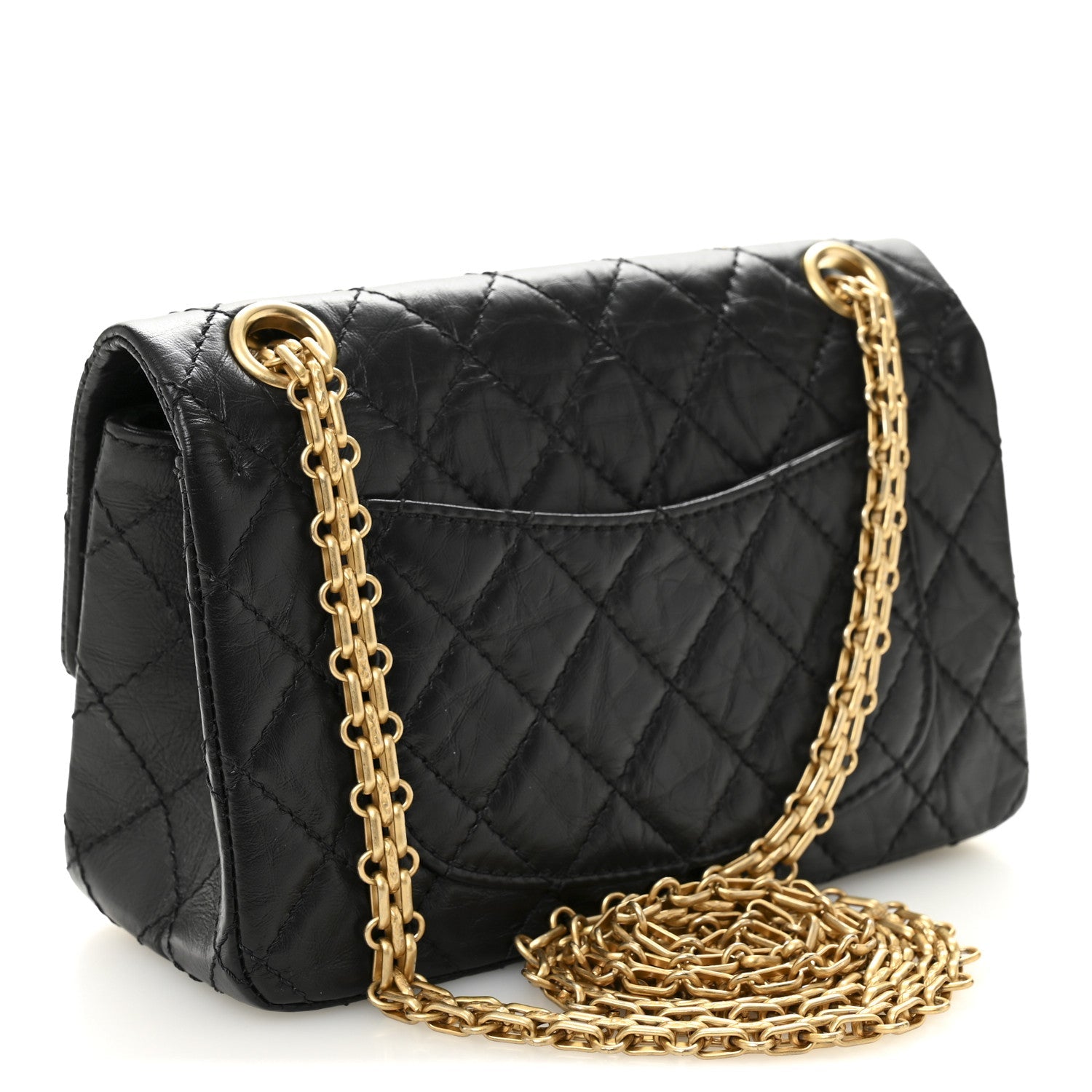 Chanel Aged Calfskin Quilted 2.55 Reissue Mini Flap Black