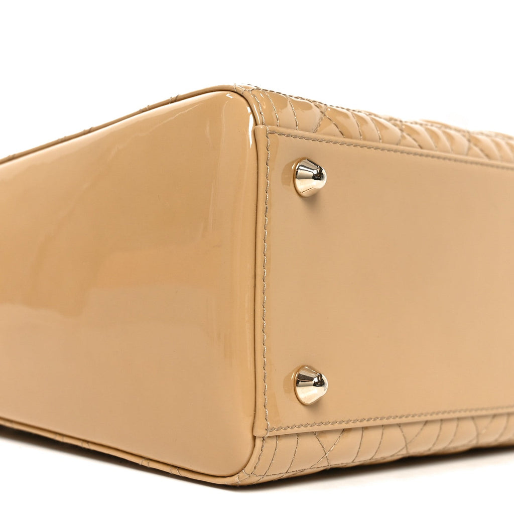Christian Dior Patent Cannage Large Lady Dior Beige