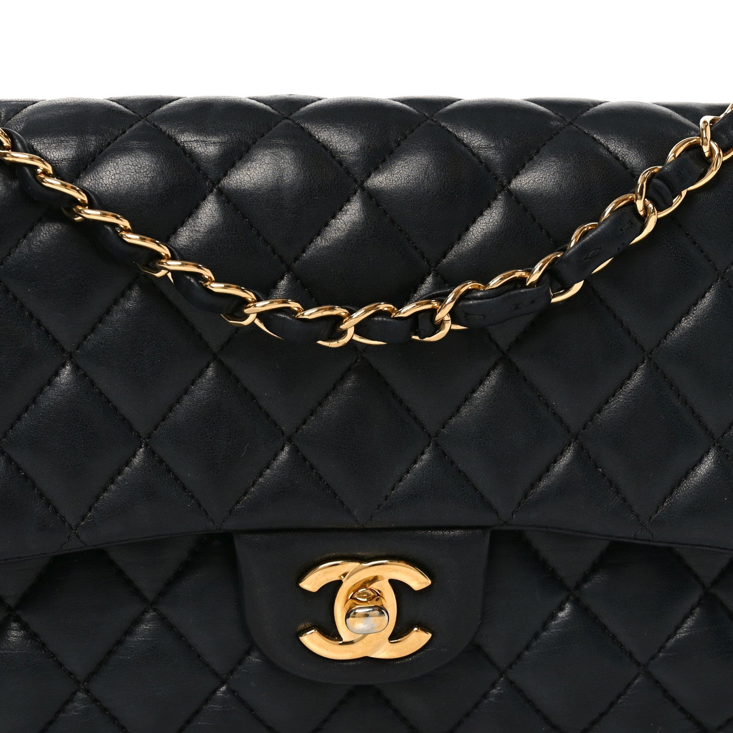 Chanel Lambskin Quilted Medium Double Flap Black
