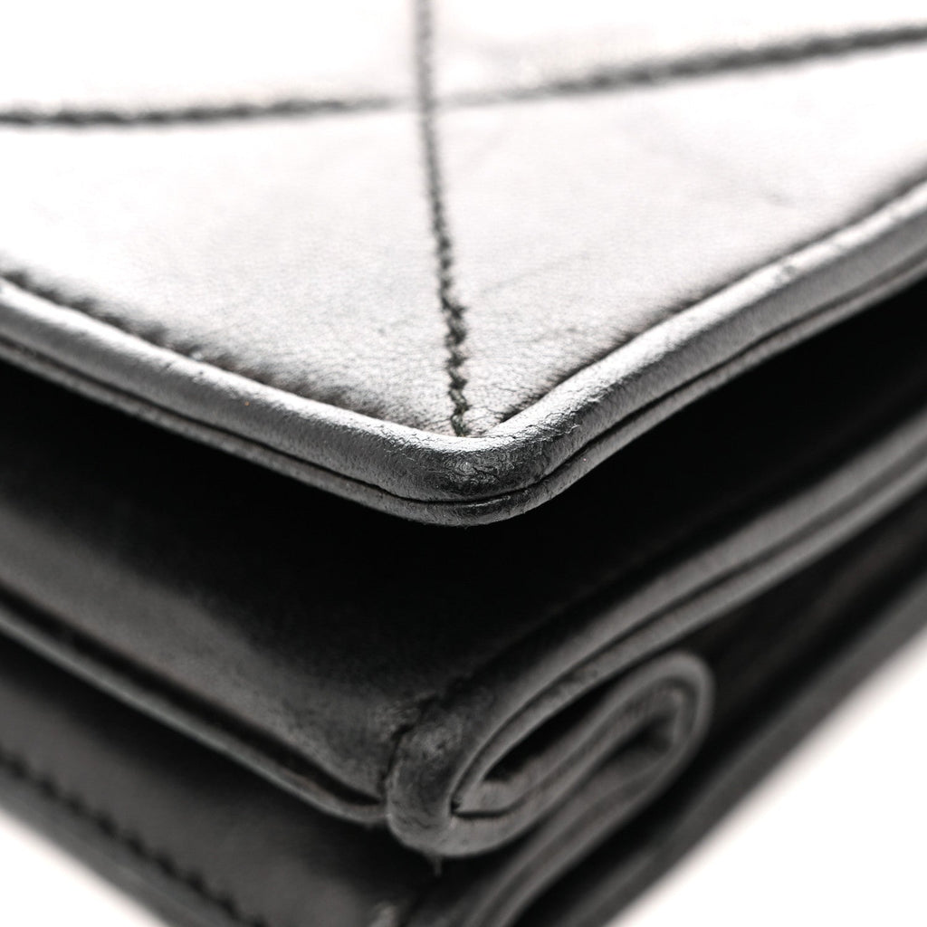 Chanel Lambskin Quilted Diamond CC Flap Black