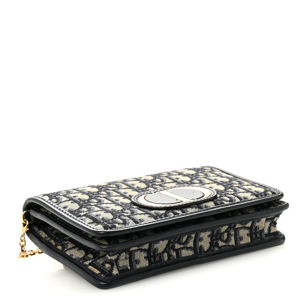 Christian Dior Oblique 30 Montaigne 2-In-1 Pouch Blue