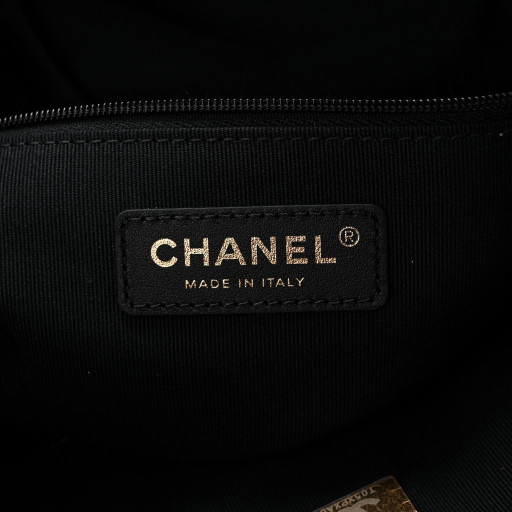 Chanel Suede Calfskin Shiny Lambskin Quilted Small Coco Base Shopping Bag Beige Black