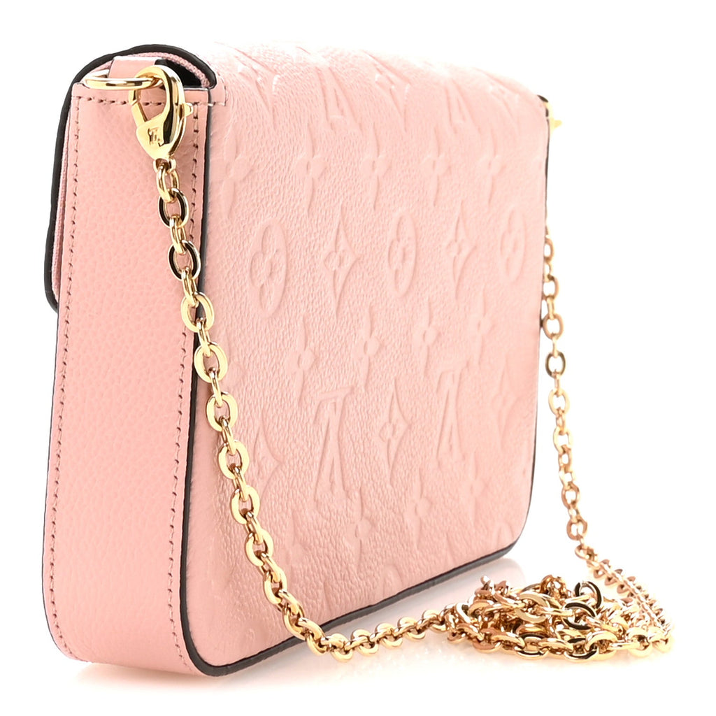 Louis Vuitton Empreinte Pochette Felicie Chain Wallet Rose Poudre