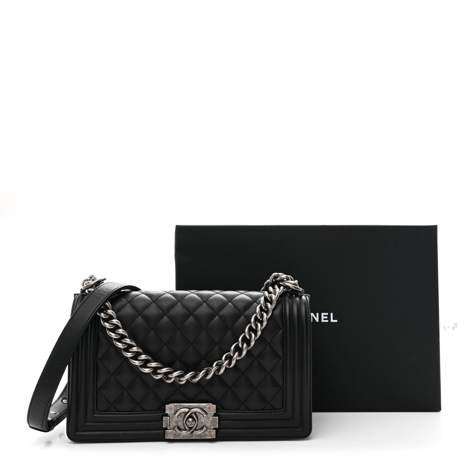 Chanel Caviar Quilted Medium Boy Flap Black