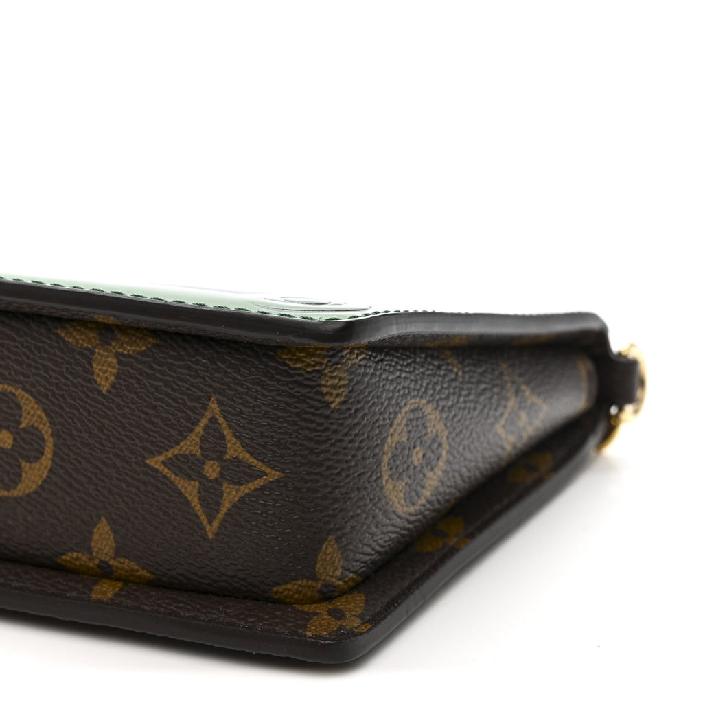 Louis Vuitton Monogram Calfskin Embossed Lexington Pouch Blue Green