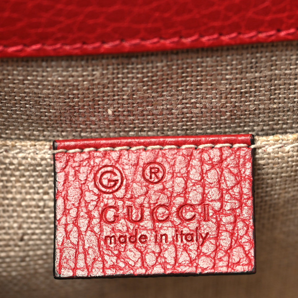 Gucci Dollar Calfskin Small Interlocking G Shoulder Bag Red
