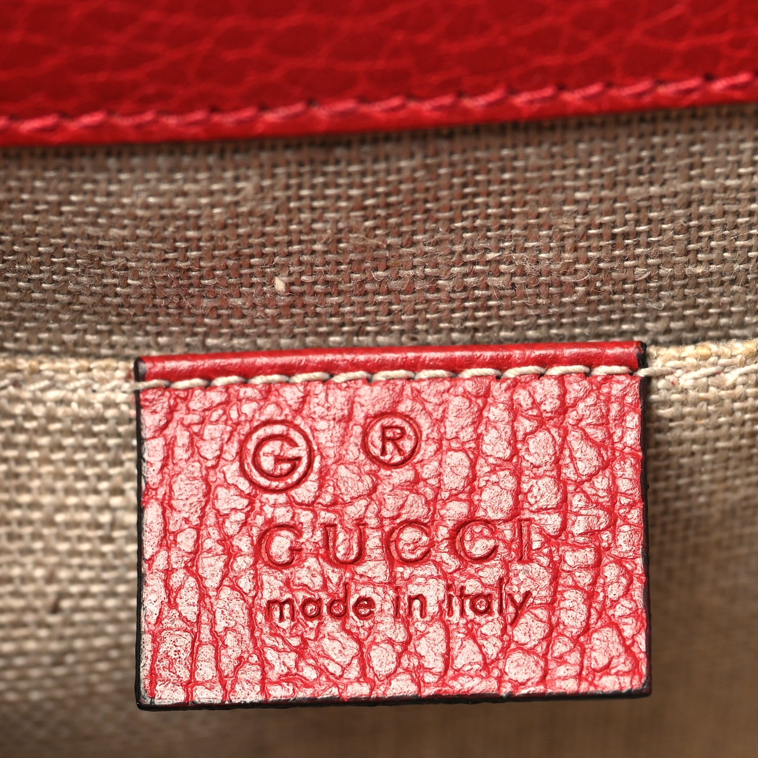 Gucci Dollar Calfskin Small Interlocking G Shoulder Bag Red