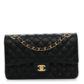 Chanel Lambskin Quilted Medium Double Flap Black