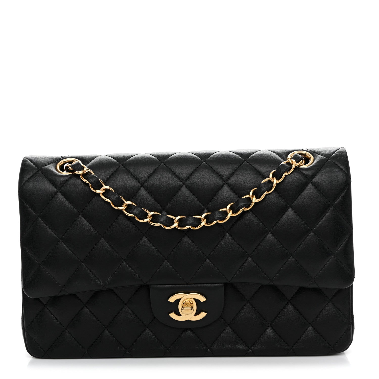 Chanel Lambskin Quilted Medium Double Flap Black