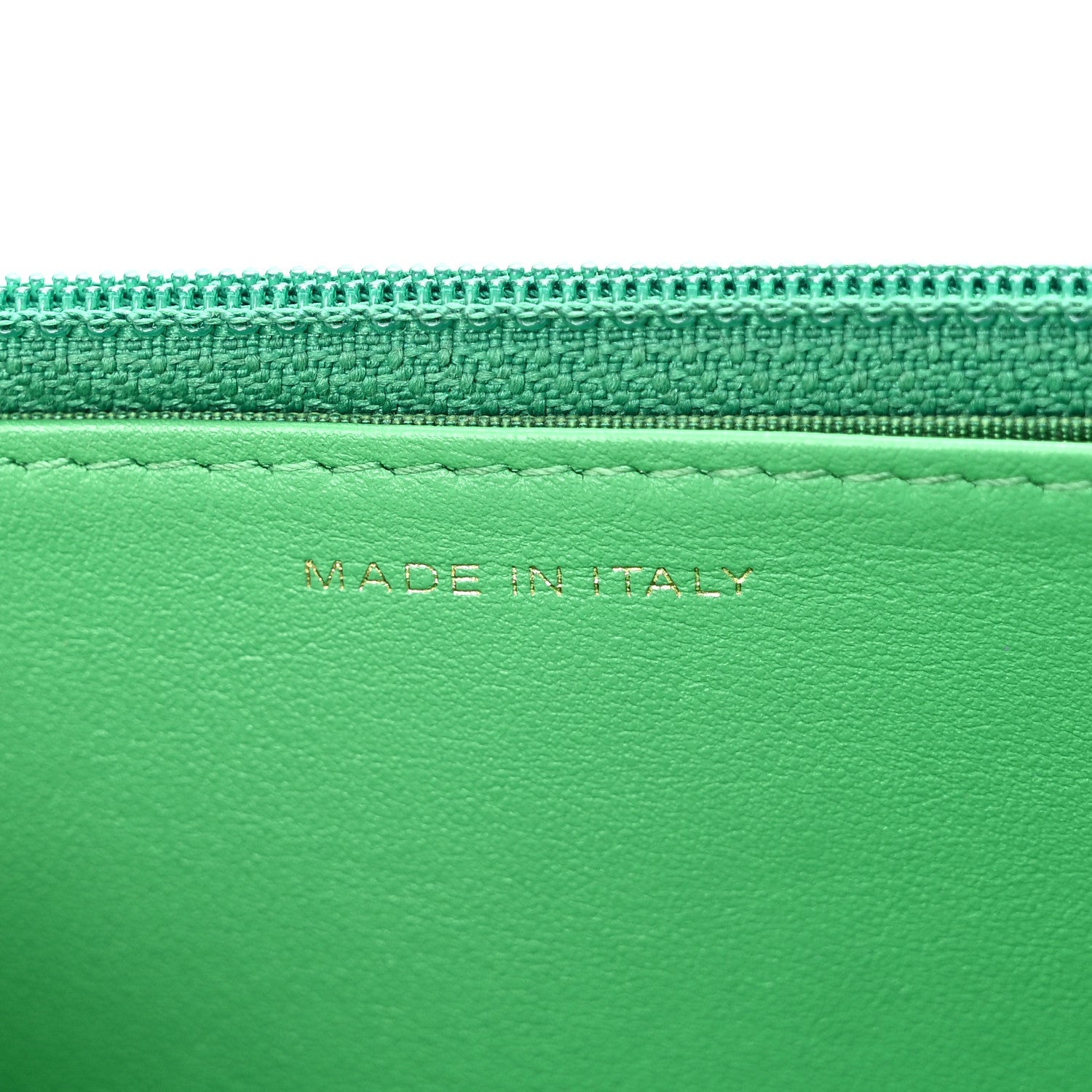 Chanel Shiny Goatskin Quilted Chanel 19 Wallet On Chain WOC Green