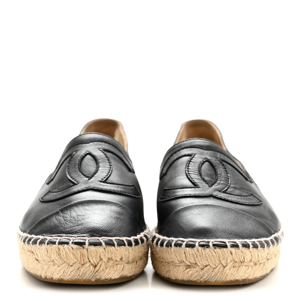 Lambskin CC Espadrilles 37 Black
