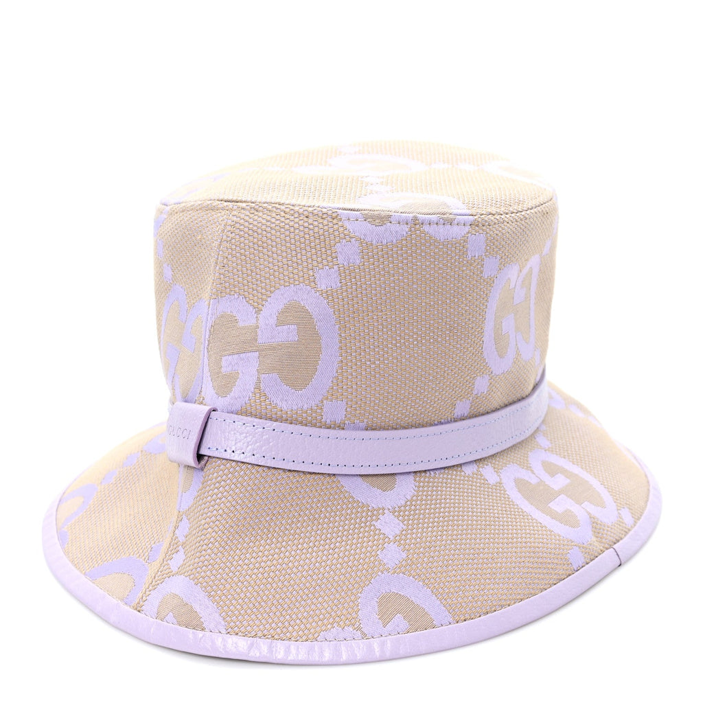 Gucci Monogram Jumbo GG Mosteria Bucket Hat L Beige Lapis
