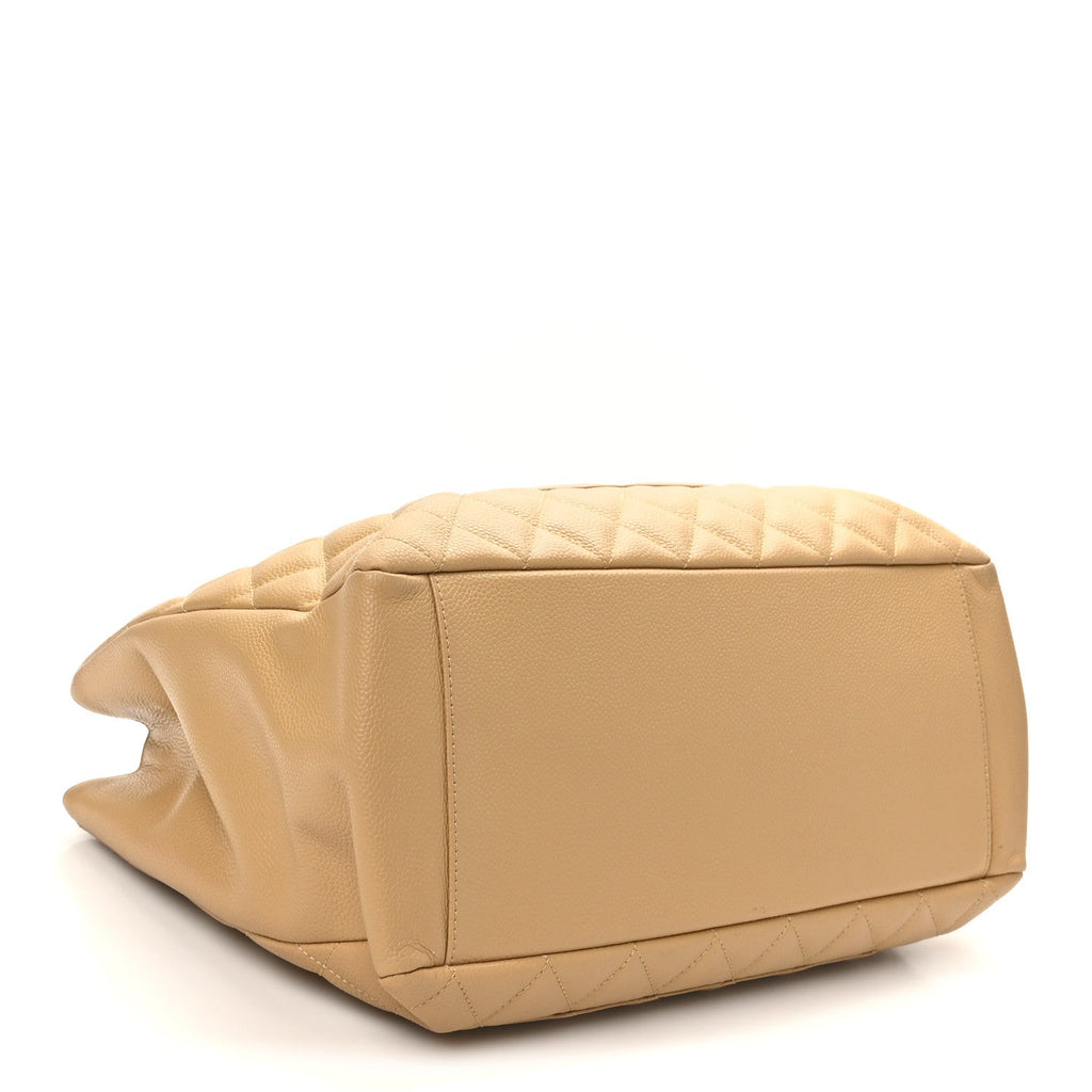 Chanel Caviar Quilted Grand Shopping Tote GST Beige